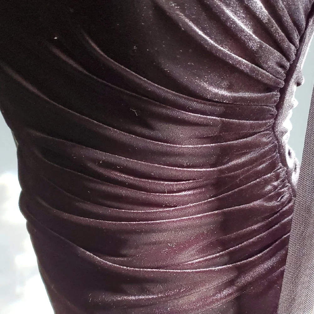 Nwot Eliza J Black Velvet Ruched Long Sleeve Cocktail Gown - Picture 5 of 15